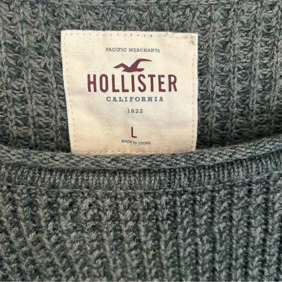 Hollister Women’s Long Sleeve Waffle Knit Scoop Neck Olive Green Sweater, Large - Picture 3 of 9